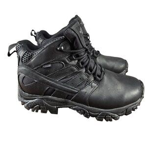 Merrell Mens 7M Lace-Up Leather Hiking Boots Black